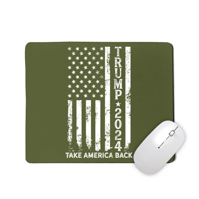 Trump 2024 Take America Back Election Patriotic Flag Mousepad