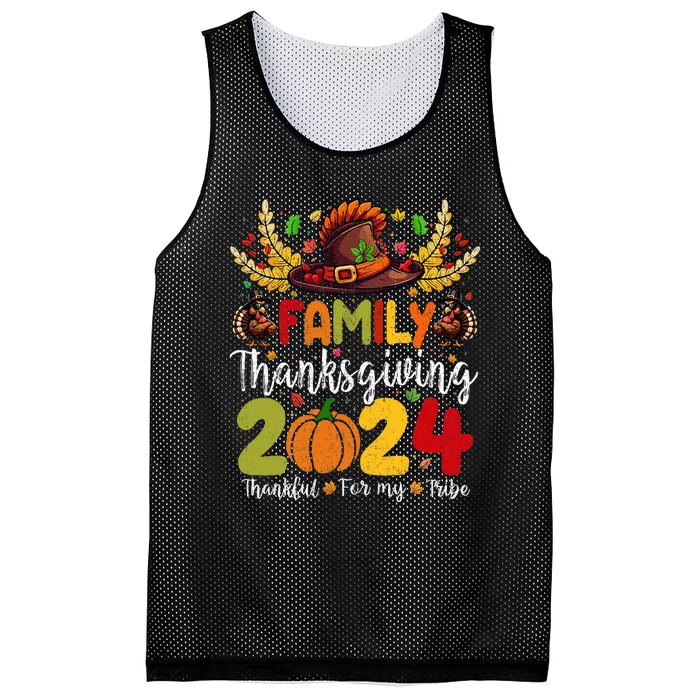 Thanksgiving 2024 Thankful For My Tribe Group Autumn Mesh Reversible Basketball Jersey Tank