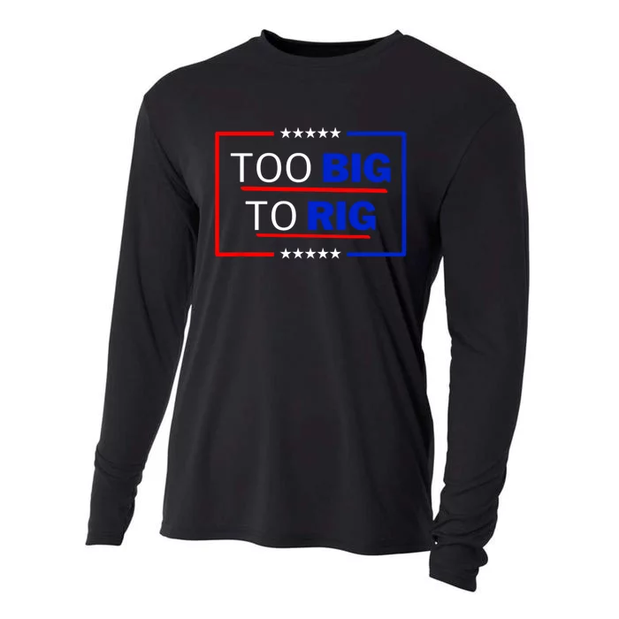 Trump 2024 Too Big To Rig Cooling Performance Long Sleeve Crew