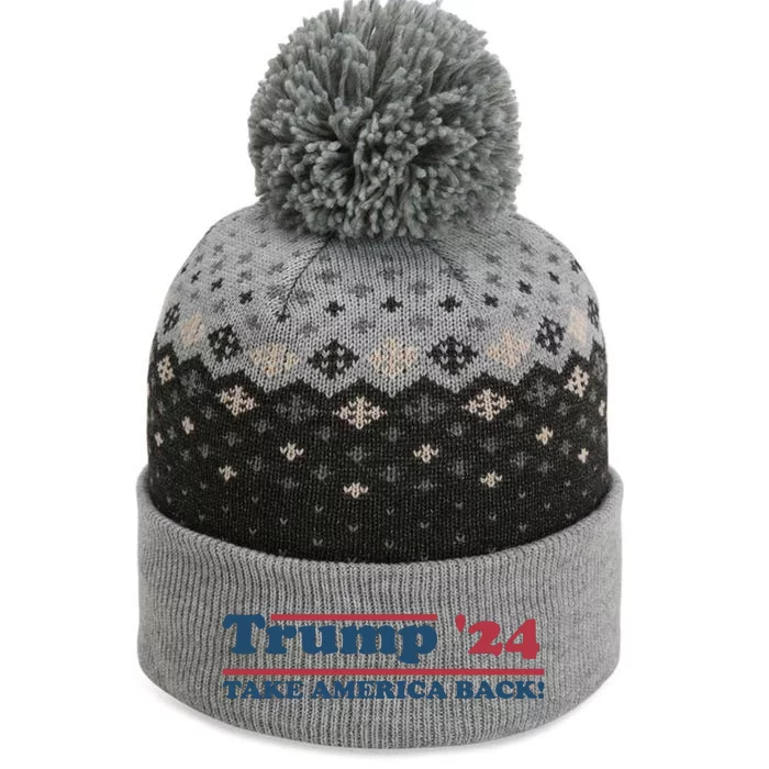 Trump 2024 Take America Back The Baniff Cuffed Pom Beanie