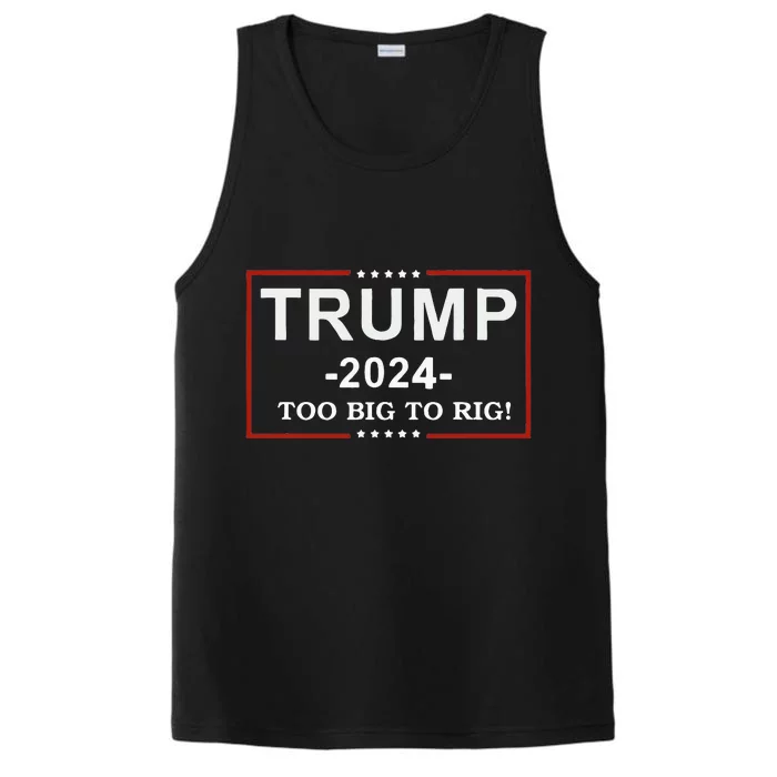 Trump 2024 Too Big To Rig Funny Trump Performance Tank