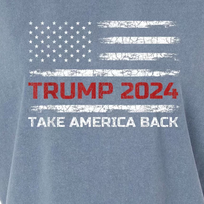 Trump 2024 Take America Back Election Patriotic Flag Garment-Dyed Women's Muscle Tee