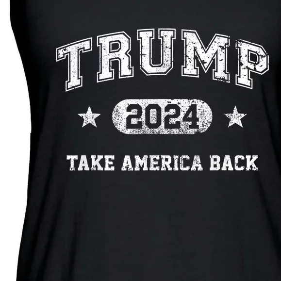 Trump 2024 Take America Back Republican Election Ladies Essential Flowy Tank