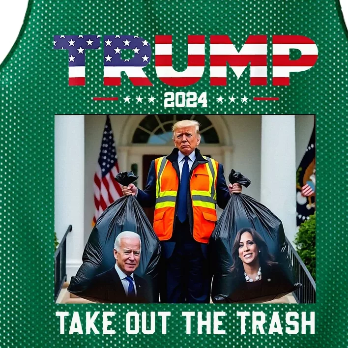 Trump 2024 Take Out The Trash Mesh Reversible Basketball Jersey Tank