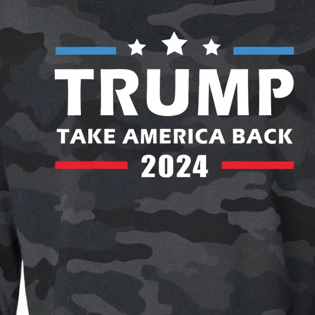 Trump 2024 Take America Back Election Patriotic Second Term Cropped Pullover Crew