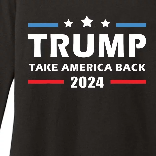 Trump 2024 Take America Back Election Patriotic Second Term Womens CVC Long Sleeve Shirt