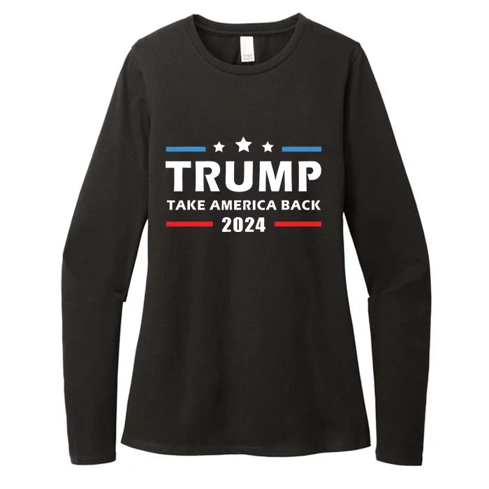 Trump 2024 Take America Back Election Patriotic Second Term Womens CVC Long Sleeve Shirt