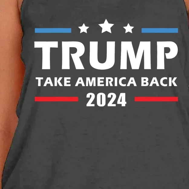 Trump 2024 Take America Back Election Patriotic Second Term Women's Knotted Racerback Tank