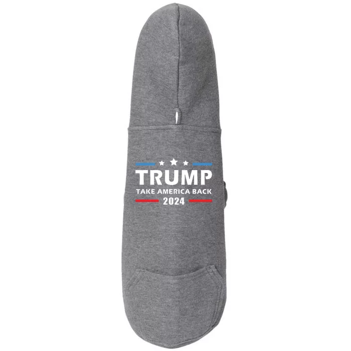 Trump 2024 Take America Back Election Patriotic Second Term Doggie 3-End Fleece Hoodie