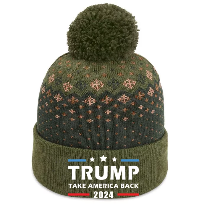 Trump 2024 Take America Back Election Patriotic Second Term The Baniff Cuffed Pom Beanie