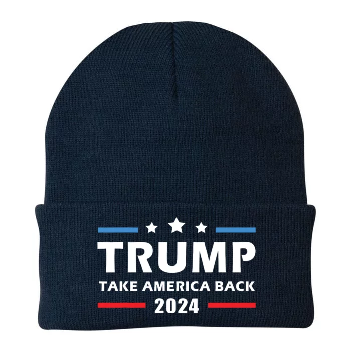 Trump 2024 Take America Back Election Patriotic Second Term Knit Cap Winter Beanie