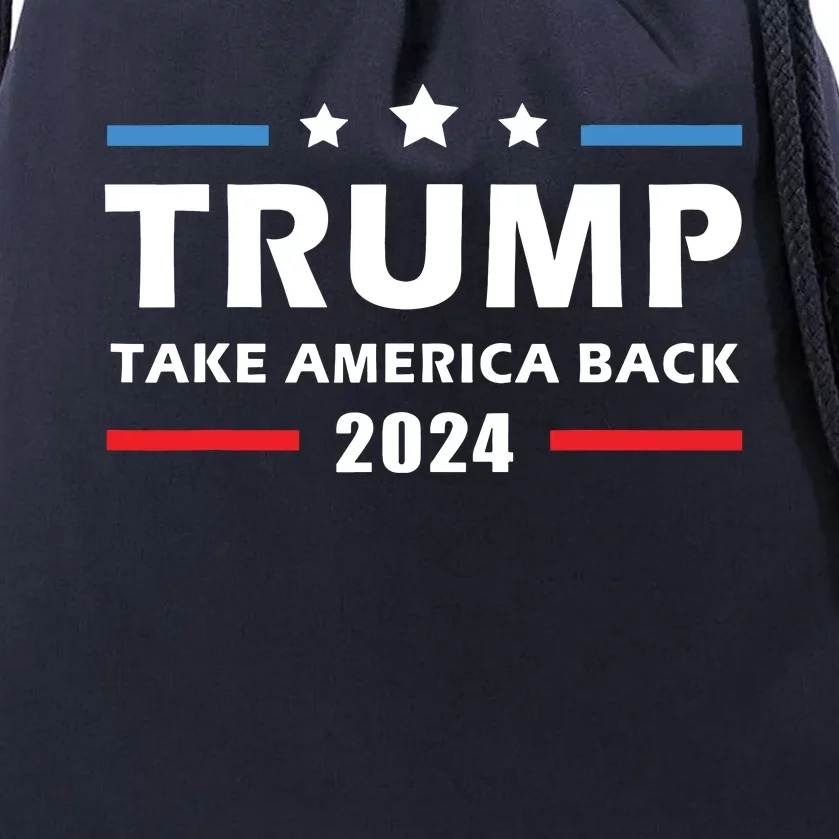 Trump 2024 Take America Back Election Patriotic Second Term Drawstring Bag