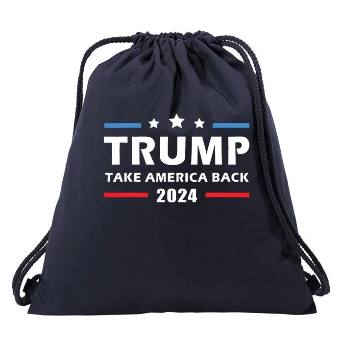 Trump 2024 Take America Back Election Patriotic Second Term Drawstring Bag