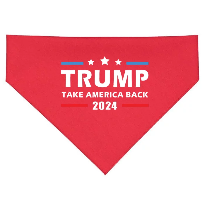 Trump 2024 Take America Back Election Patriotic Second Term USA-Made Doggie Bandana