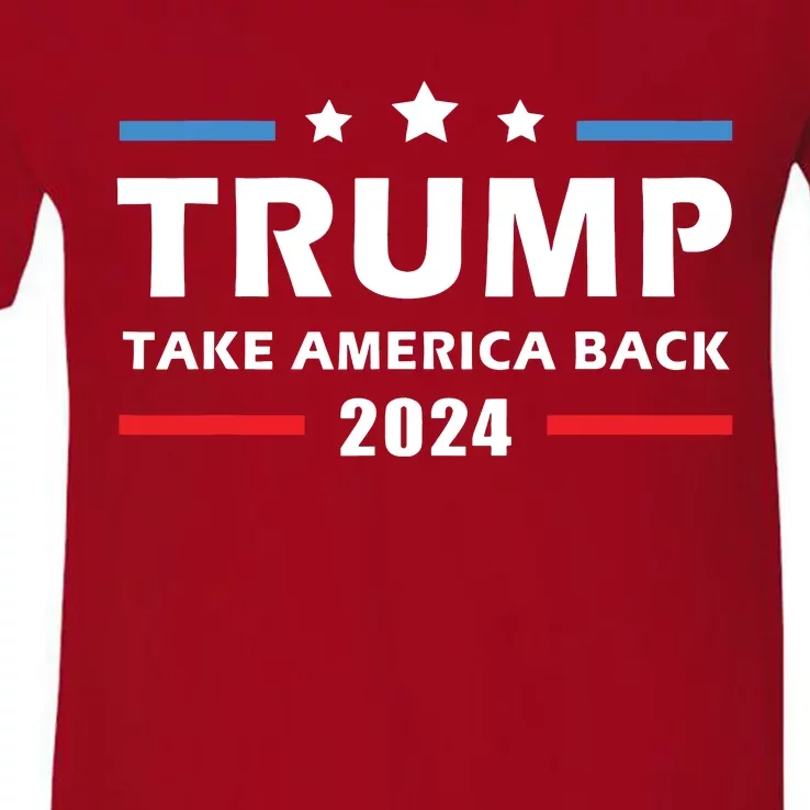 Trump 2024 Take America Back Election Patriotic Second Term V-Neck T-Shirt