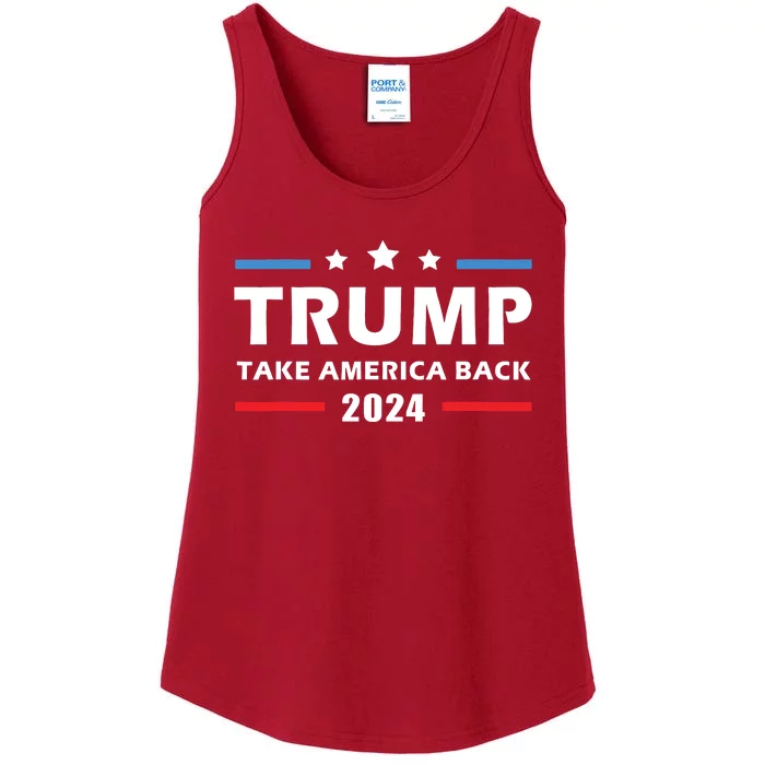 Trump 2024 Take America Back Election Patriotic Second Term Ladies Essential Tank