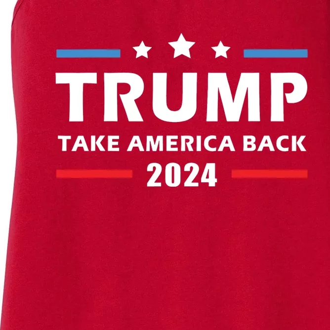 Trump 2024 Take America Back Election Patriotic Second Term Women's Racerback Tank