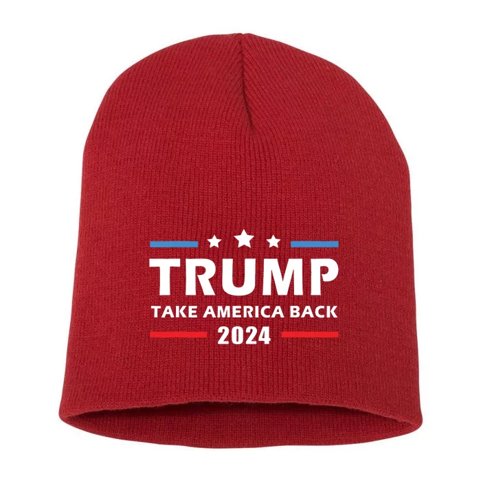 Trump 2024 Take America Back Election Patriotic Second Term Short Acrylic Beanie