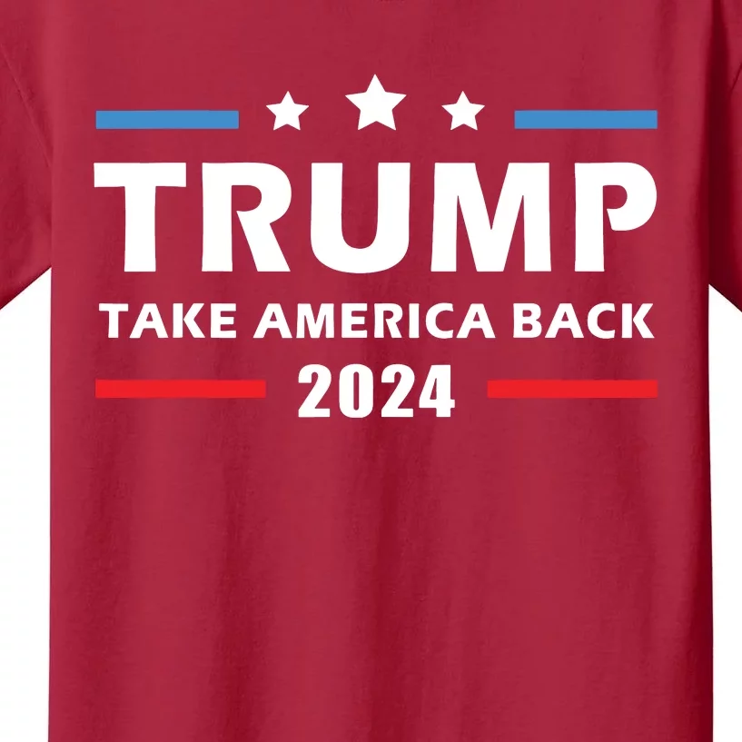 Trump 2024 Take America Back Election Patriotic Second Term Kids T-Shirt