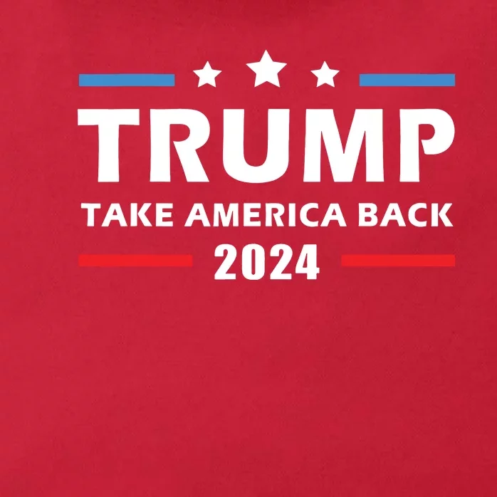 Trump 2024 Take America Back Election Patriotic Second Term Zip Tote Bag