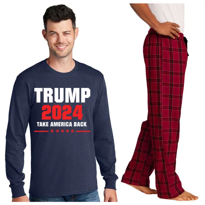 Trump 2024 Take America Back Long Sleeve Pajama Set