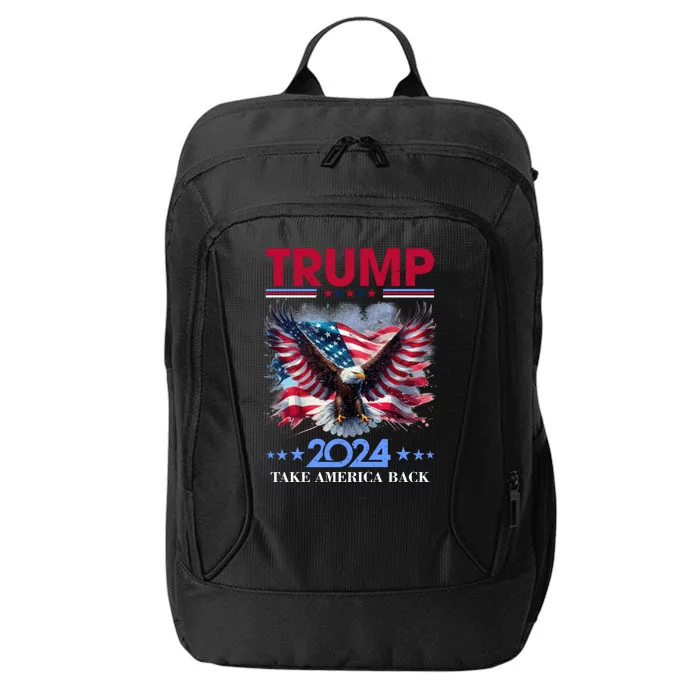 Trump 2024 Take America Back Cool Eagle City Backpack