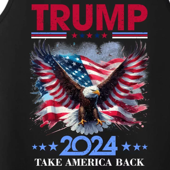 Trump 2024 Take America Back Cool Eagle Performance Tank