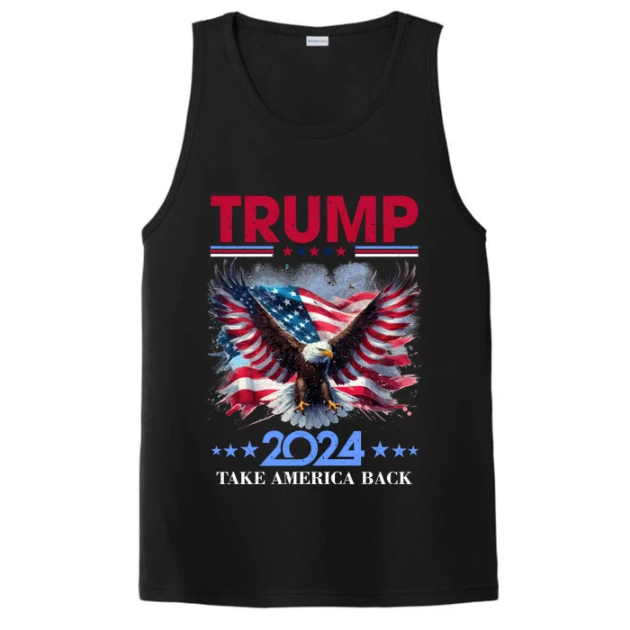 Trump 2024 Take America Back Cool Eagle Performance Tank