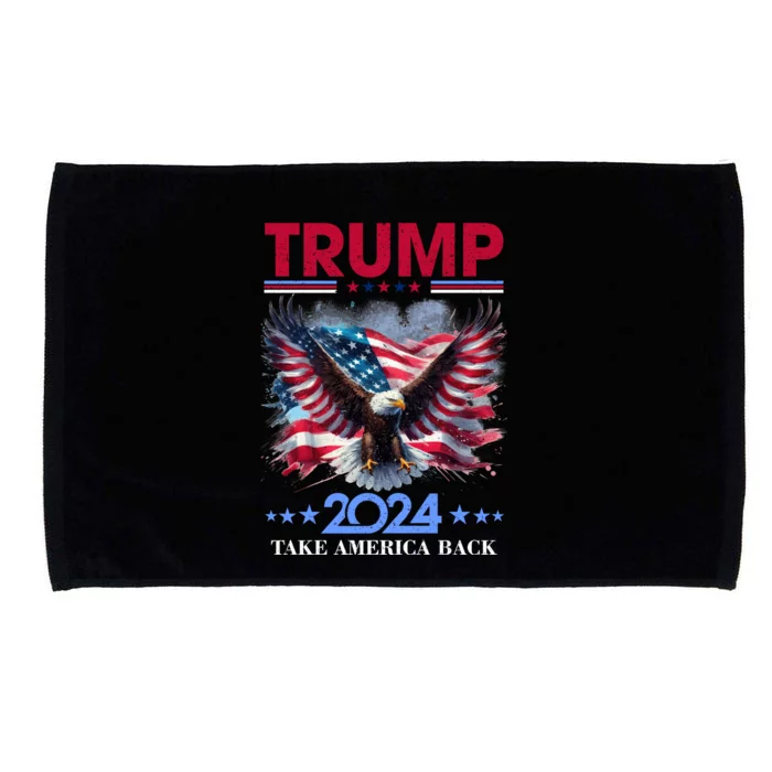 Trump 2024 Take America Back Cool Eagle Microfiber Hand Towel