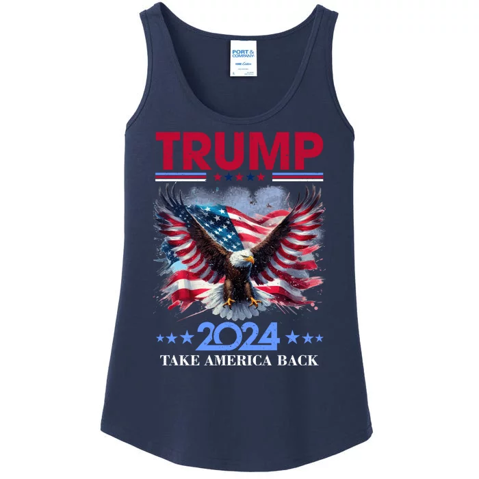 Trump 2024 Take America Back Cool Eagle Ladies Essential Tank