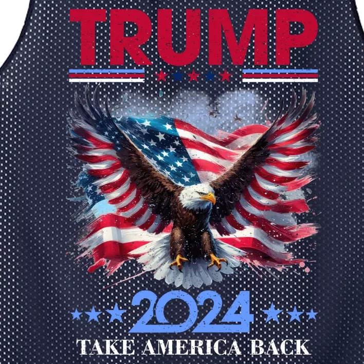 Trump 2024 Take America Back Cool Eagle Mesh Reversible Basketball Jersey Tank