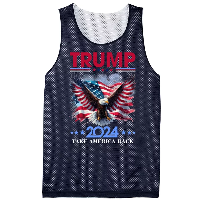 Trump 2024 Take America Back Cool Eagle Mesh Reversible Basketball Jersey Tank