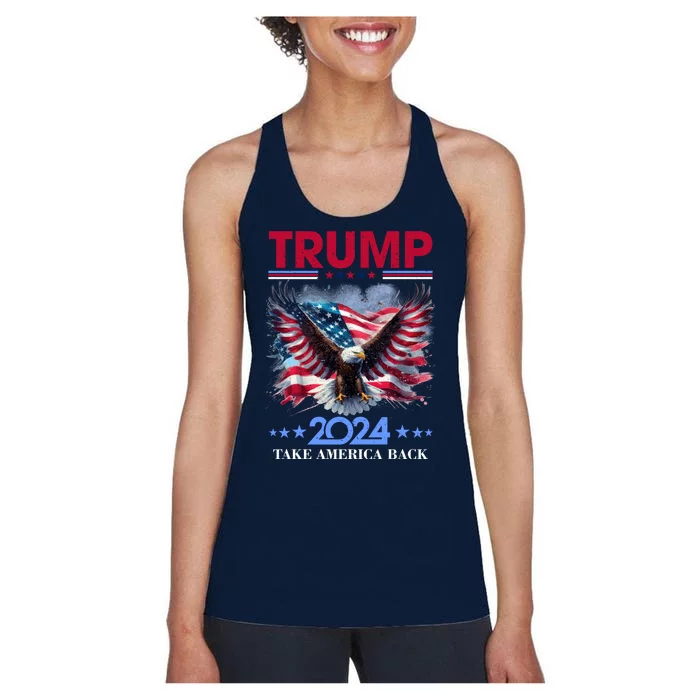 Trump 2024 Take America Back Cool Eagle Women's Racerback Tank