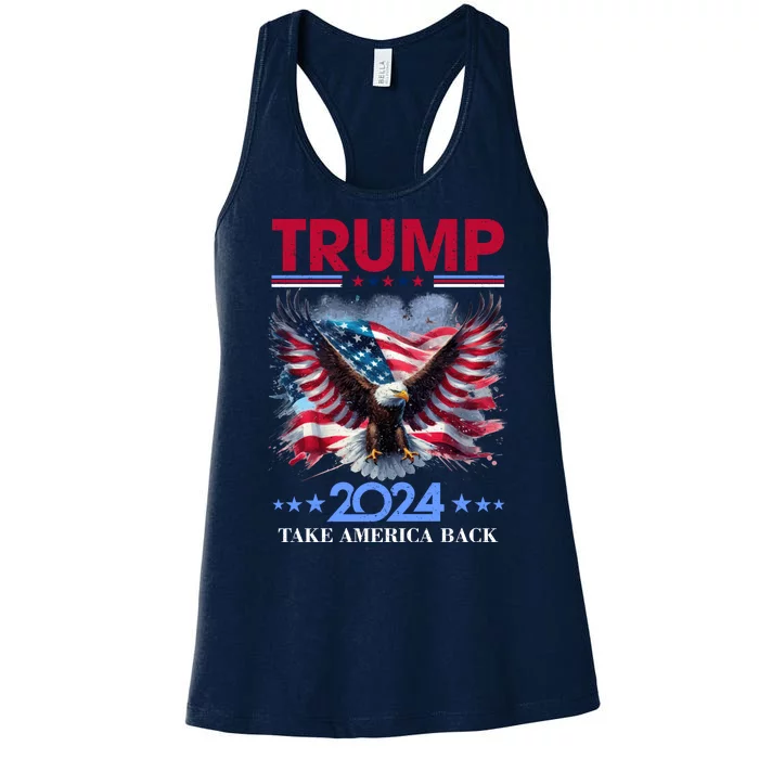 Trump 2024 Take America Back Cool Eagle Women's Racerback Tank