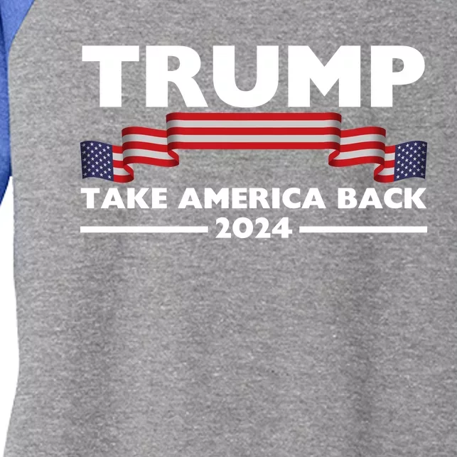 Trump 2024 Take America Back USA United States Women's Tri-Blend 3/4-Sleeve Raglan Shirt