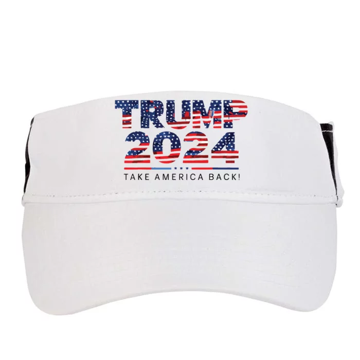 Trump 2024 Take America Back American Flag Adult Drive Performance Visor