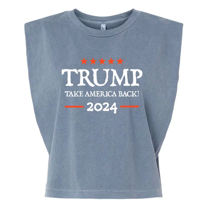 Trump 2024 Take America Back Garment-Dyed Women's Muscle Tee