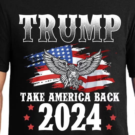 Trump 2024 Take America Back American Flag Trump 2024 Pajama Set