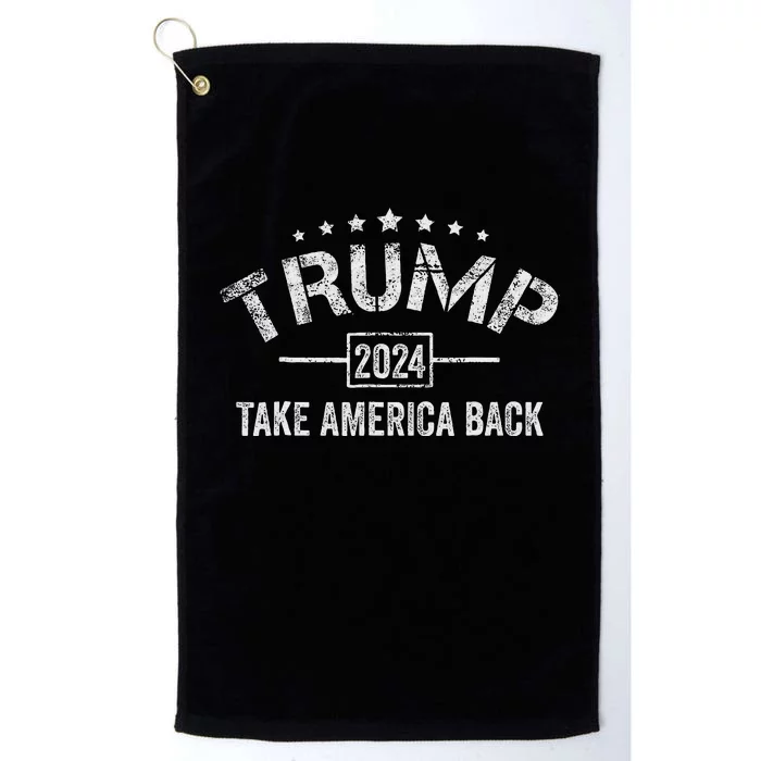 Trump 2024 Take America Back American Flag Platinum Collection Golf Towel