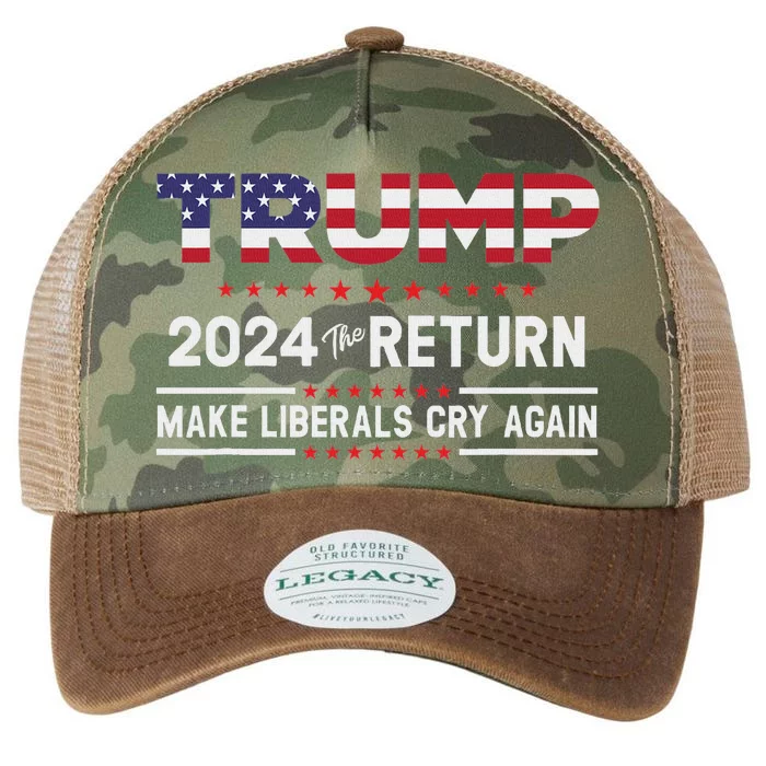 Trump 2024 The Return Make Liberals Cry Again Legacy Tie Dye Trucker Hat