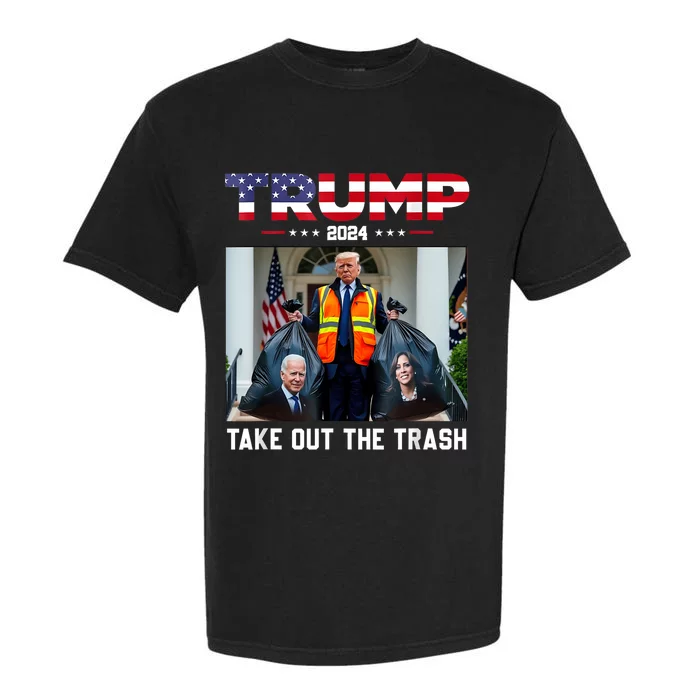 Trump 2024 Take Out The Trash Funny Trump Garbage Man Garment-Dyed Heavyweight T-Shirt