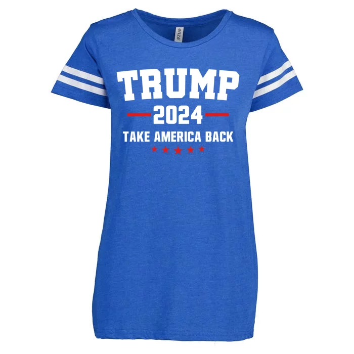 Trump 2024 Take America Back Election Politics The Return Great Gift Enza Ladies Jersey Football T-Shirt