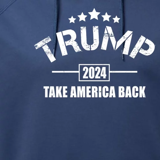 Trump 2024 Take America Back Election Performance Fleece Hoodie