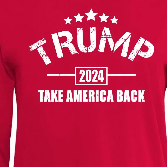 Trump 2024 Take America Back Election Womens Cotton Relaxed Long Sleeve T-Shirt