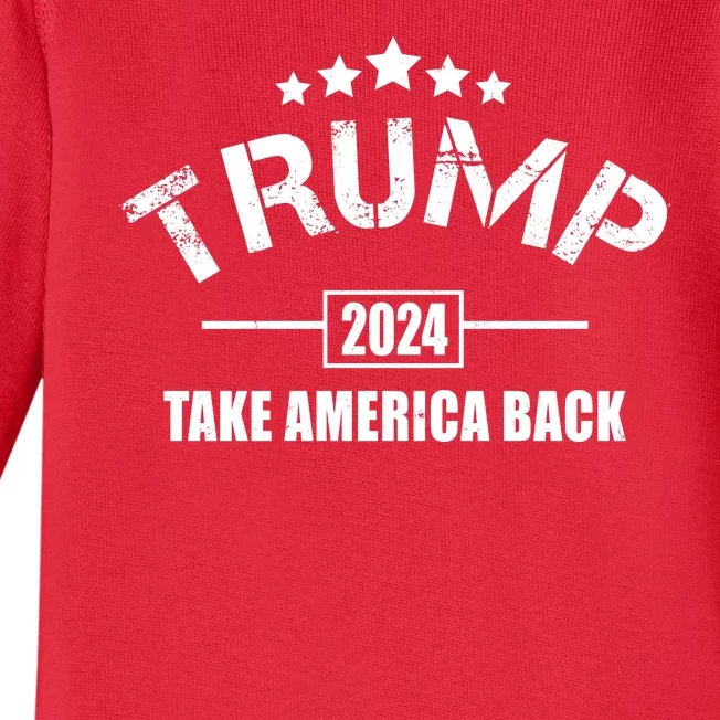 Trump 2024 Take America Back Election Baby Long Sleeve Bodysuit