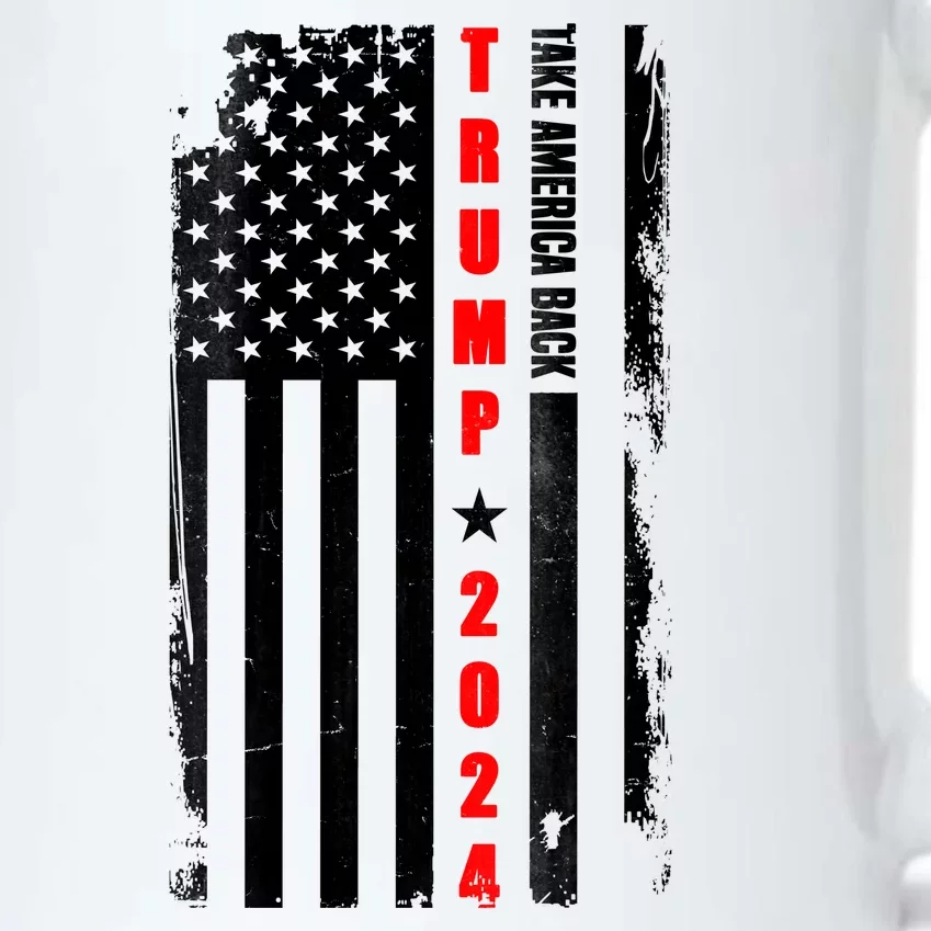 Trump 2024 Take America Back USA Flag Black Color Changing Mug