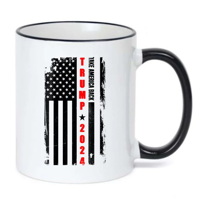 Trump 2024 Take America Back USA Flag Black Color Changing Mug