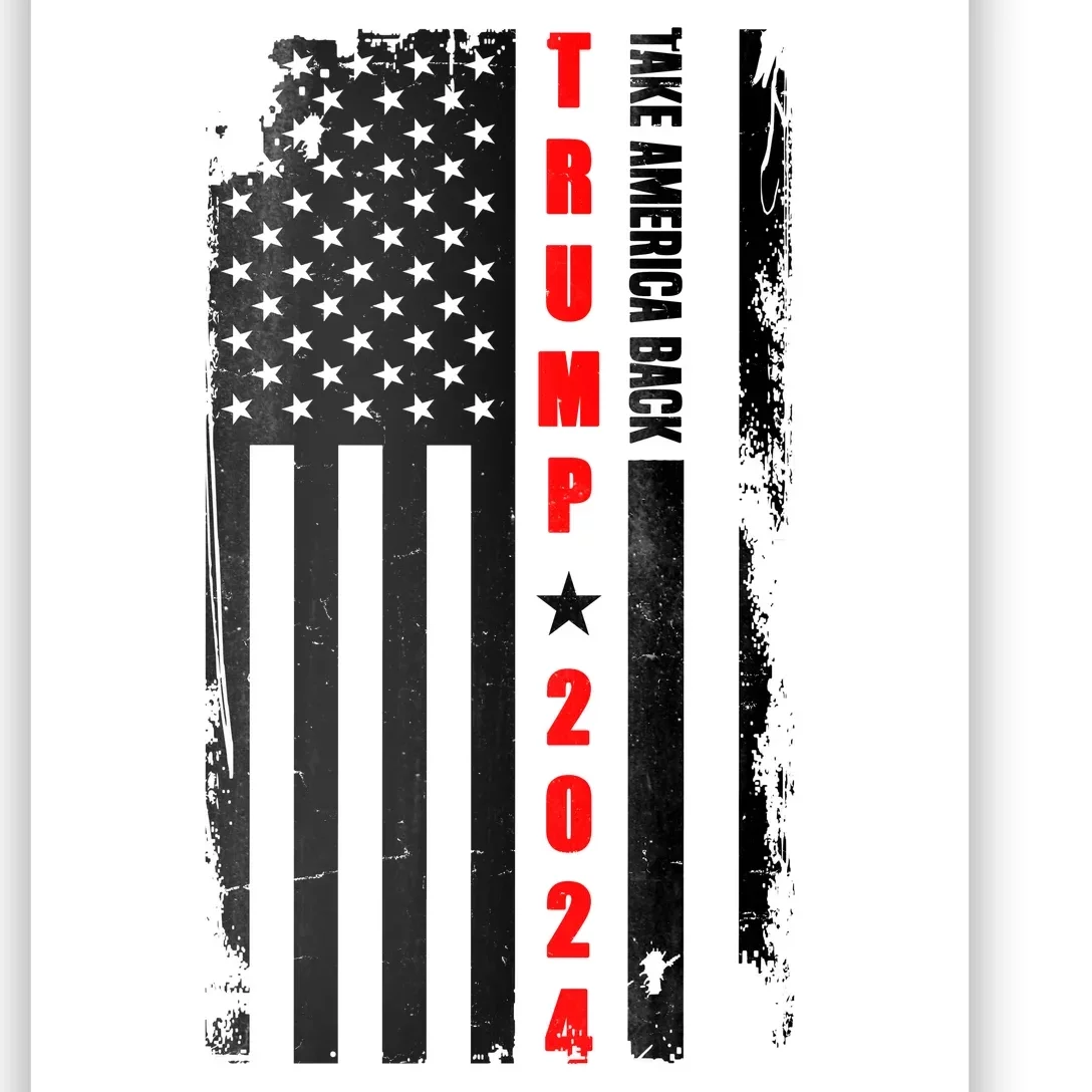 Trump 2024 Take America Back USA Flag Poster