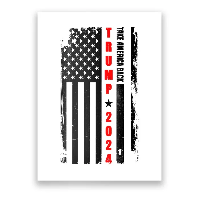 Trump 2024 Take America Back USA Flag Poster