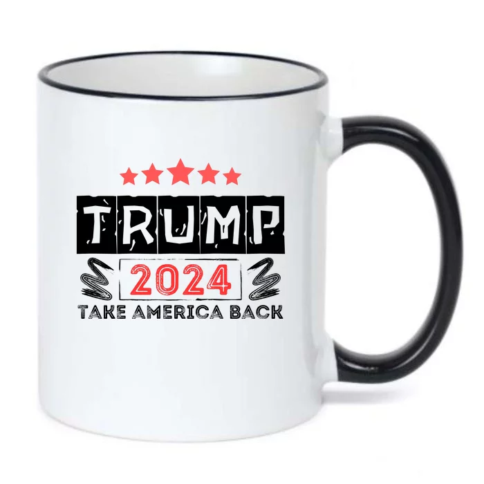 Trump 2024 Take America Back Slogan Black Color Changing Mug